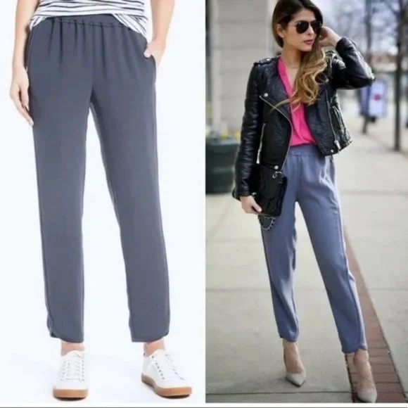 J. Crew Pull On Elastic Waist Reese Tulip Hem Jogger Pants Gray Size 8 B8523 - Picture 3 of 8